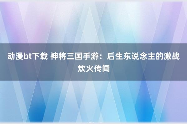 动漫bt下载 神将三国手游：后生东说念主的激战炊火传闻
