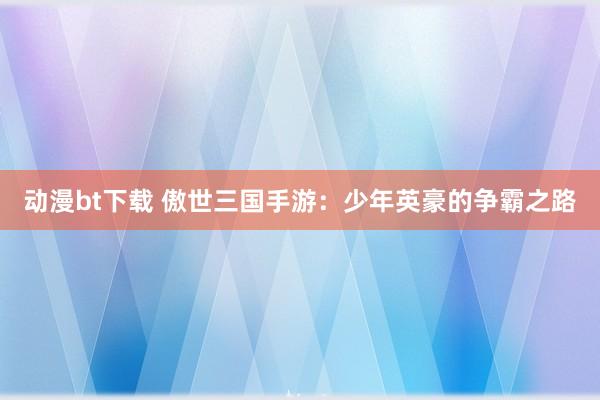 动漫bt下载 傲世三国手游：少年英豪的争霸之路