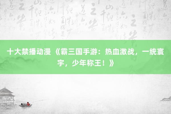 十大禁播动漫 《霸三国手游：热血激战，一统寰宇，少年称王！》