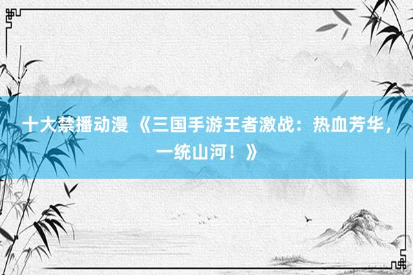 十大禁播动漫 《三国手游王者激战：热血芳华，一统山河！》