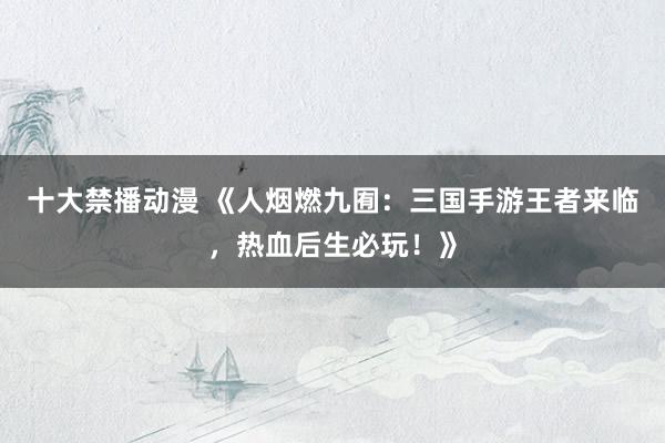 十大禁播动漫 《人烟燃九囿：三国手游王者来临，热血后生必玩！》