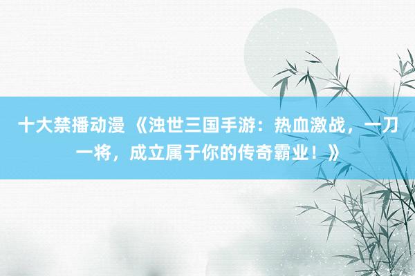 十大禁播动漫 《浊世三国手游：热血激战，一刀一将，成立属于你的传奇霸业！》