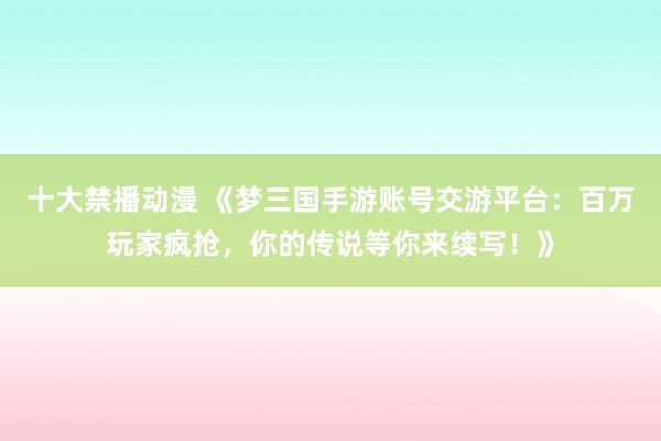 十大禁播动漫 《梦三国手游账号交游平台：百万玩家疯抢，你的传说等你来续写！》