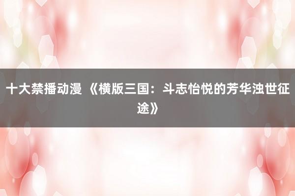 十大禁播动漫 《横版三国：斗志怡悦的芳华浊世征途》