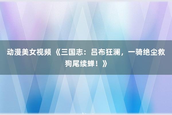 动漫美女视频 《三国志：吕布狂澜，一骑绝尘救狗尾续蝉！》